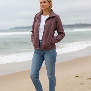 Calvin Klein Performance Dark Mauve Fleece Zip-Up Jacket